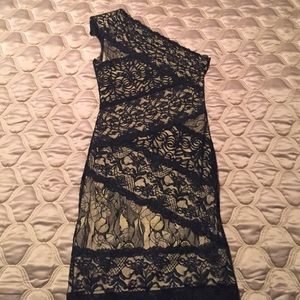 Bebe Black and Tan lace dress