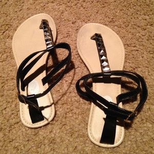 Cute black sandals with studs