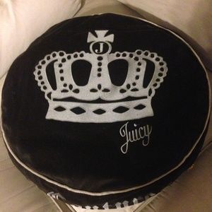 Juicy Couture Black Round Velour Dog Bed