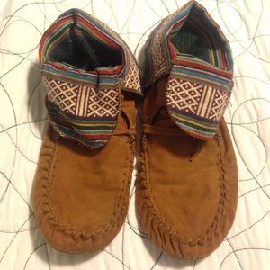 Aztec print moccasins