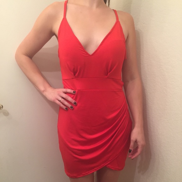 Red skeleton strappy dress