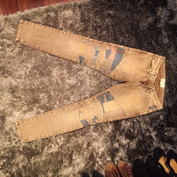 Current Elliott patchwork jeans