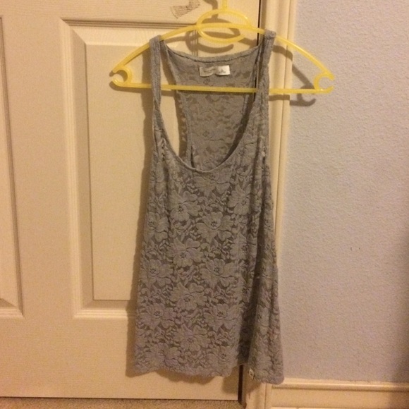Gilly hicks gray lace tank - Picture 1 of 1