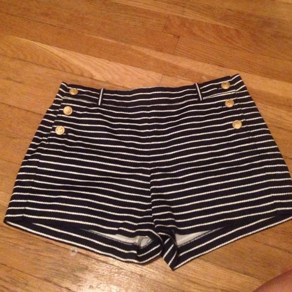 J. Crew Pants - Navy & White Stripe Shorts