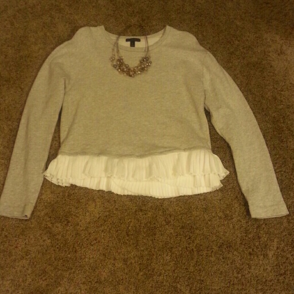 J crew ruffle hem sweatshirt