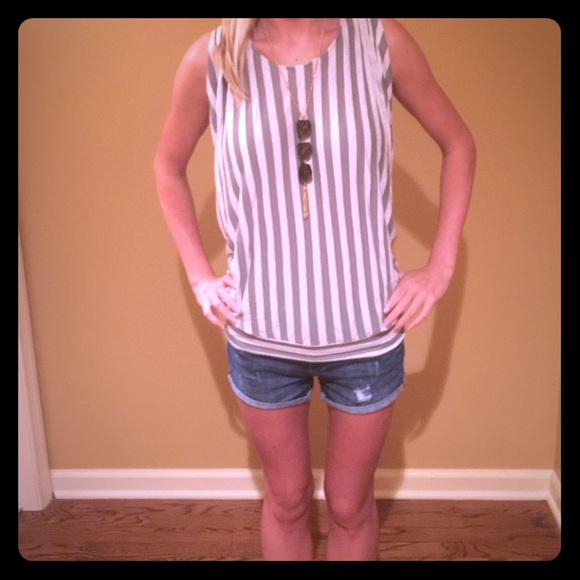 Anthropologie Striped Sleeveless Top