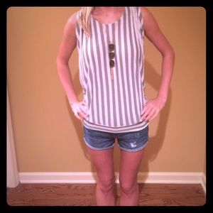 Anthropologie Striped Sleeveless Top
