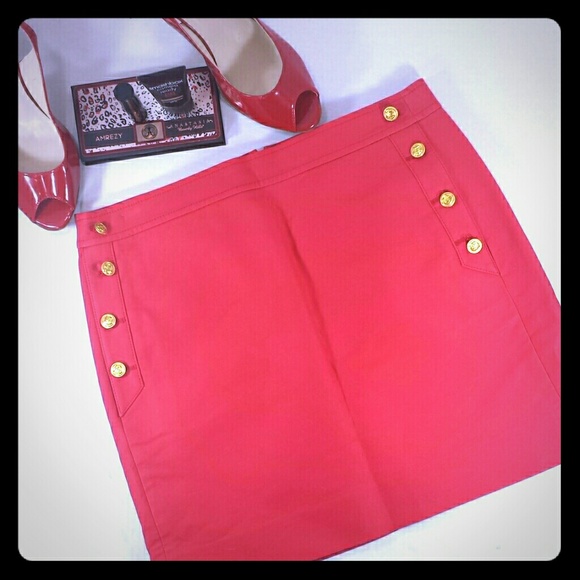 J. Crew Red Postage Stamp Sailor Mini Skirt