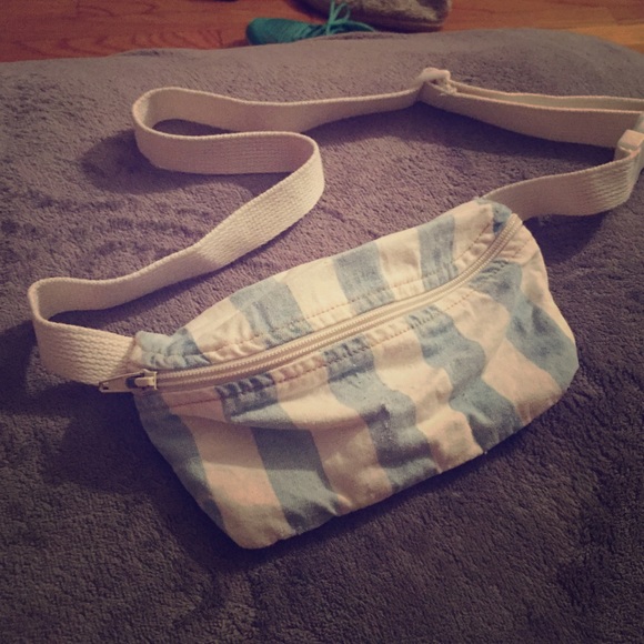 American Apparel stripped denim fannypack