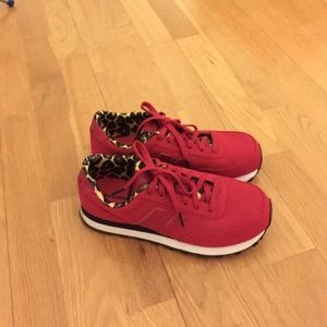 Red new balance sneaker