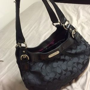 Coach Signature Soho Hobo Handbag Black