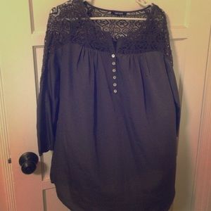 Crochet and Silk Blouse