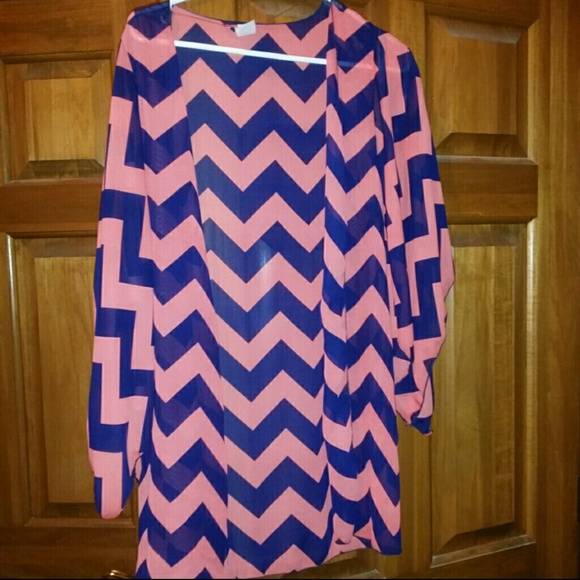 Kimono coral and blue