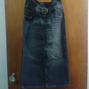 Long denim skirt