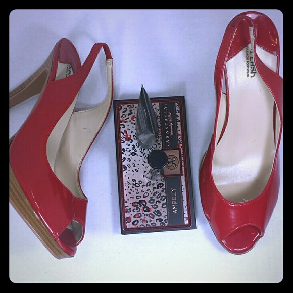 Splash Fashion Red Slingback High Heel Shoes - Picture 1 of 4