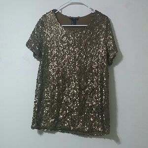 H&M gold sequin top