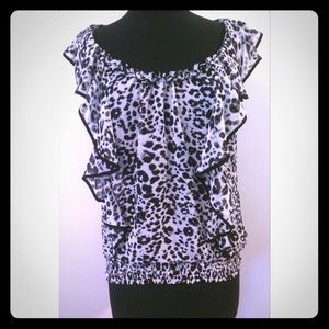 Express Slightly Sheer Cheetah Top