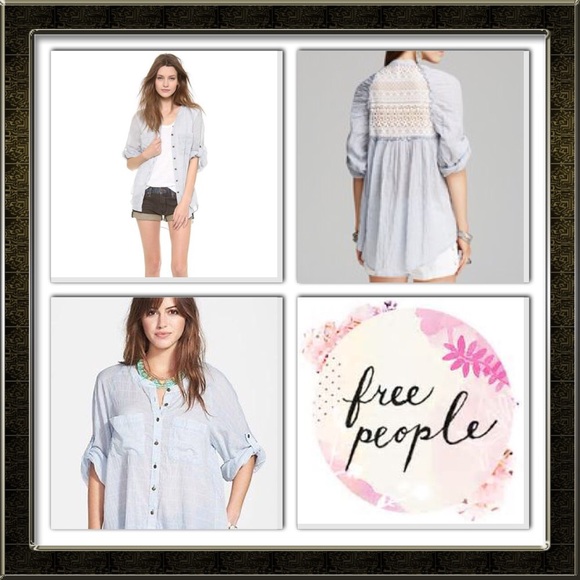 Free people surprise back light button down