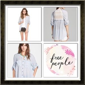 Free people surprise back light button down