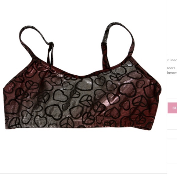 New Capezio Foil Peace Heart Bra Top - Small - Picture 1 of 2