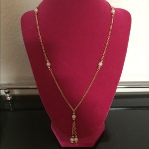 A golden pearl necklace, 15 left in stock $8