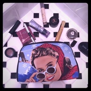 Adorable Vintage Ski Girl Makeup Bag