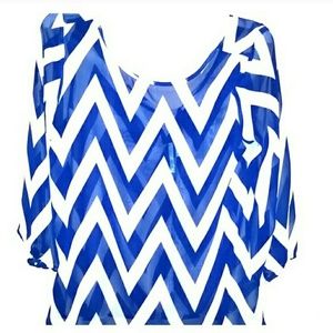 Blue & White Chevron Blouse
