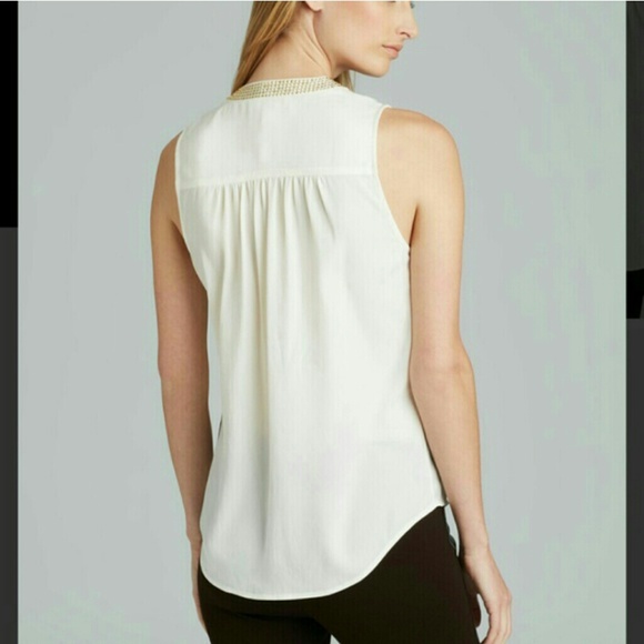 Michael Kors creme studded tie blouse - Picture 2 of 3