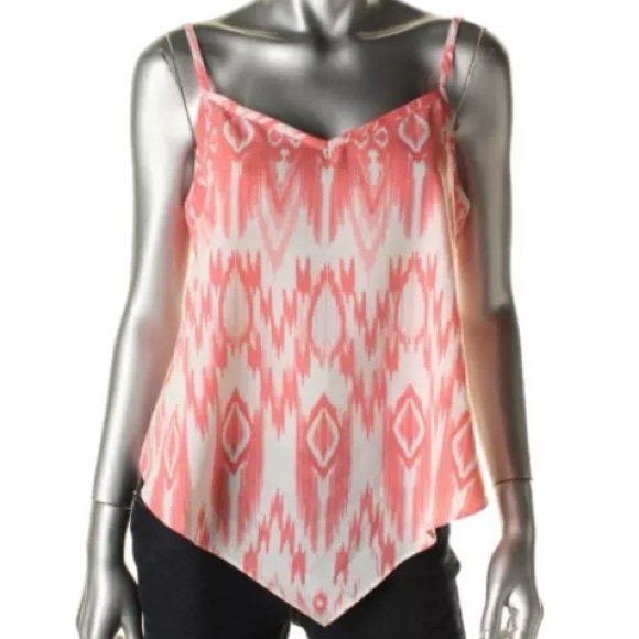 5/$50 {INC} Charmeuse Pink White Handkerchief Tank - Picture 4 of 4