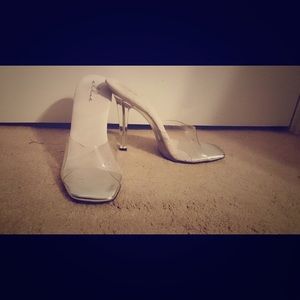Clear Cinderella high heels