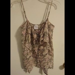 Flowery frilly top