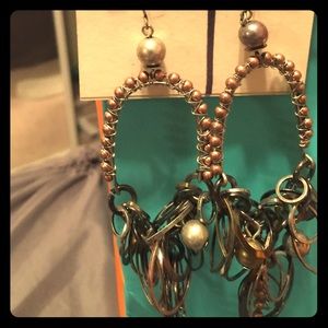 Mixed metals earrings for pierced ears