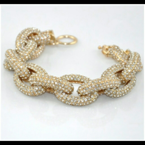 Jewelry - Gold Rhinestone paved bracelet