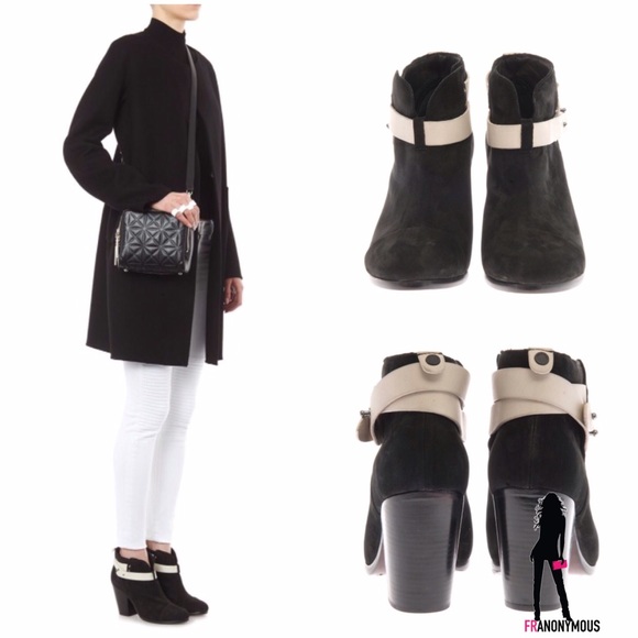 🚫SOLD🚫Black Suede Bne Lther rag & bone Booties 7 - Picture 2 of 3