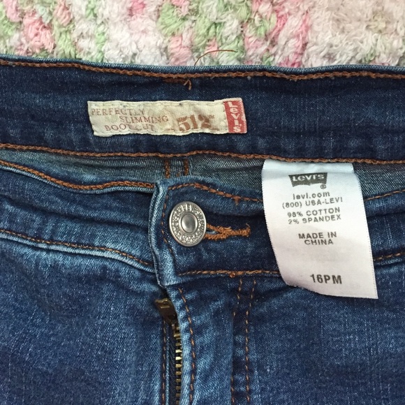 Levi's perfectly slimming boot cut jeans.