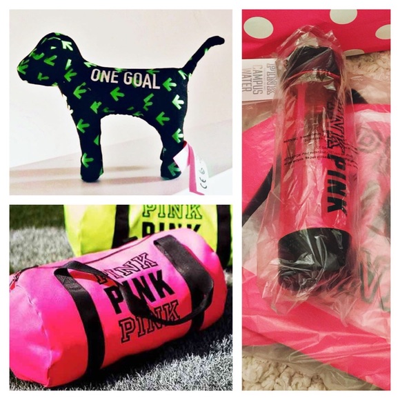 🚫sold🚫VS PINK duffle, water bottle and mini dog