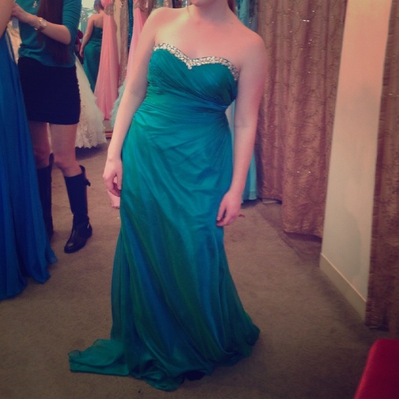 Teal prom dress