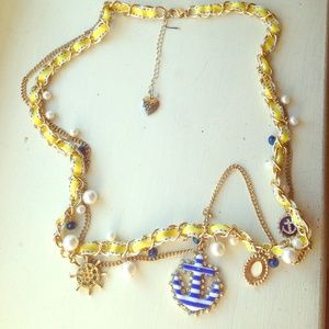 Betsy Johnson Nautical Necklace with Charms