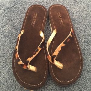 Mila Paoli Cheetah Thong Sandals
