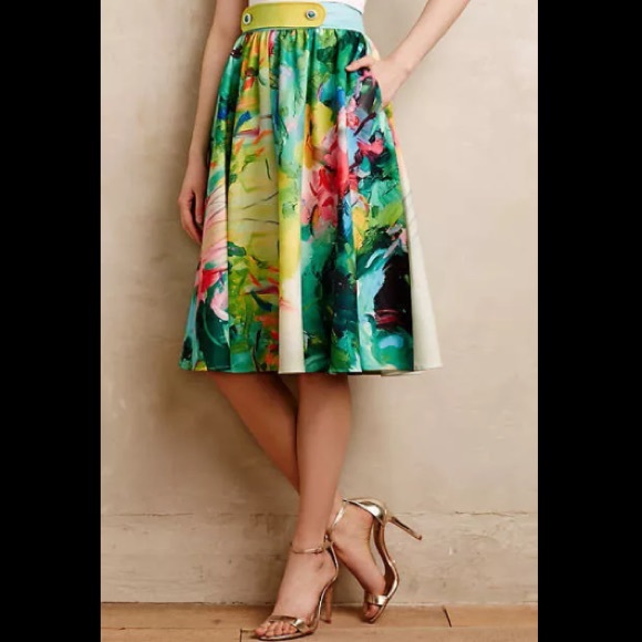 2015FALL$178 anthropologie Fauvism Midi Skirt 0p