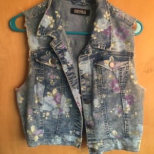 Crop Denim Vest