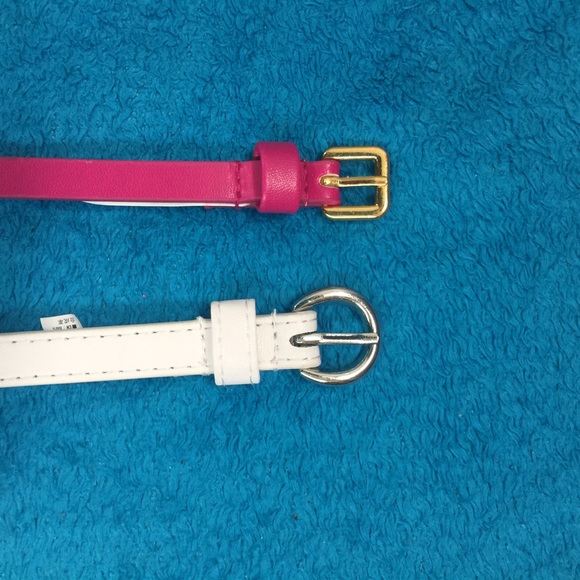 Pink and white belt set