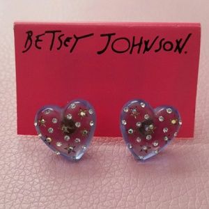 NWT BETSEY JOHNSON BLUE STUD EARRINGS