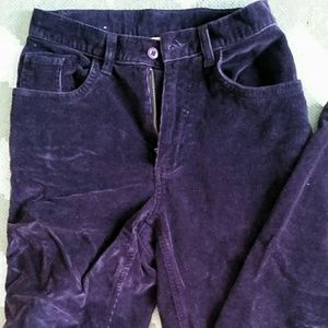 High waisted purple corduroy pants