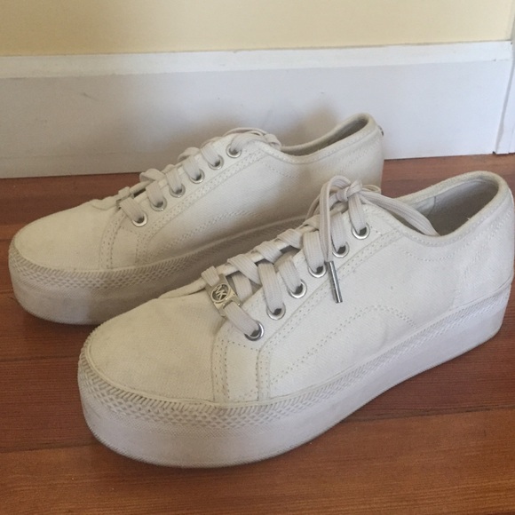 michael kors white platform sneakers