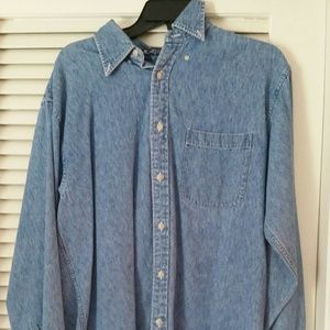 High-low oversized denim shirt