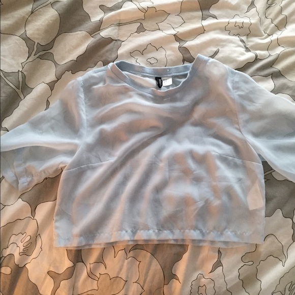 Blue sheer blouse from H&M