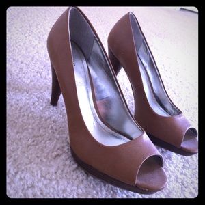 Brown high heels