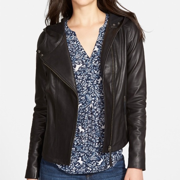Hinge Jackets & Blazers - Reduced 💥Hinge Hooded blk leather from Nordstrom