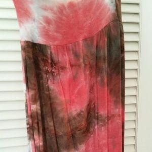 Flowy tie dye cotton tube skirt